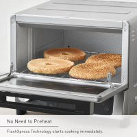 Panasonic FlashXpress Toaster Oven Countertop, 4-Slice Compact Size w/Double Infrared Heating, PFAS-free, 6 Auto Cook Options & Precise Temperature Control, 1300W - NB-G200P (Stainless Steel) - Image 5