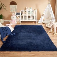 Floralux Area Rugs for Bedroom Living Room, 4x6 Rug, Dark Blue, Fluffy Fuzzy Carpet, Shag Plush Carpets for Nursery Kids Room, Home Dorm Decor Aesthetic - Image 2