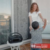 Aiwa Portable Boombox, Crystal Clear Sound with 3W x 2 Speakers and Bass Function, Featuring a 7" LCD Display, Bluetooth Connectivity, FM Radio, CD/DVD Player, Streaming on Roku and Amazon Firestick - Image 7