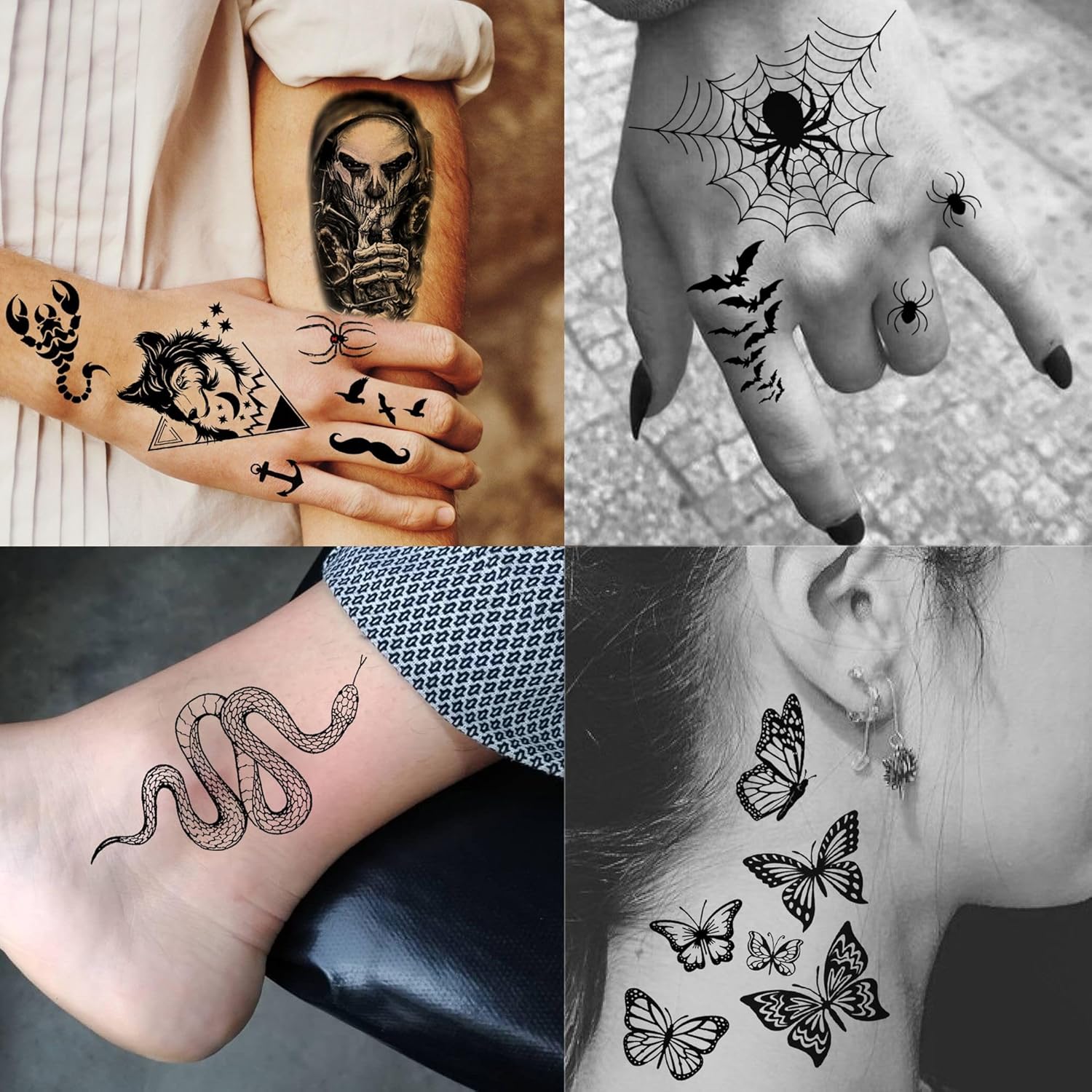 73 Sheets Halloween Chicano Temporary Tattoos For Women Men Adults Cholo Chola, Our Lady of Guadalupe Tattoo Stickers Religion, Chicana Gangster Prisoner Mexico Culture Joker Fake Tattoo Jesus Christ - Image 6