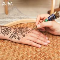 Zenia 100% Natural Temporary Tattoo Paste Cone | 1 Cone 25 grams | Indian Body Art Painting Drawing Tattoos Freckles (Reddish-Brown Color) - Image 4