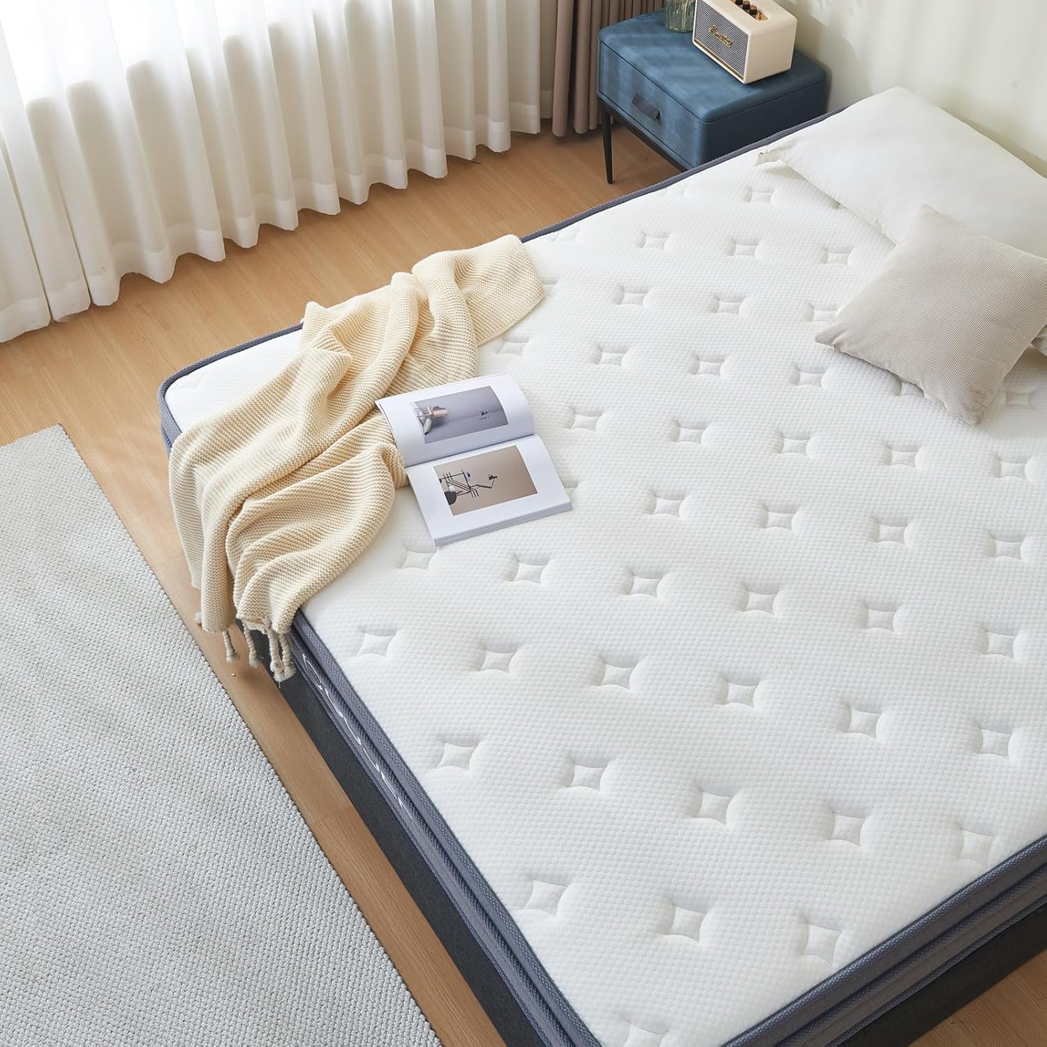 Queen Mattress, 12 Inch Queen Size Hybrid Mattress in a Box with Independent Pocket Spring - Zoned Support, Soft and Comfortable, Pressure Relief, Medium Firmness, CertiPUR-US Certified - Image 3