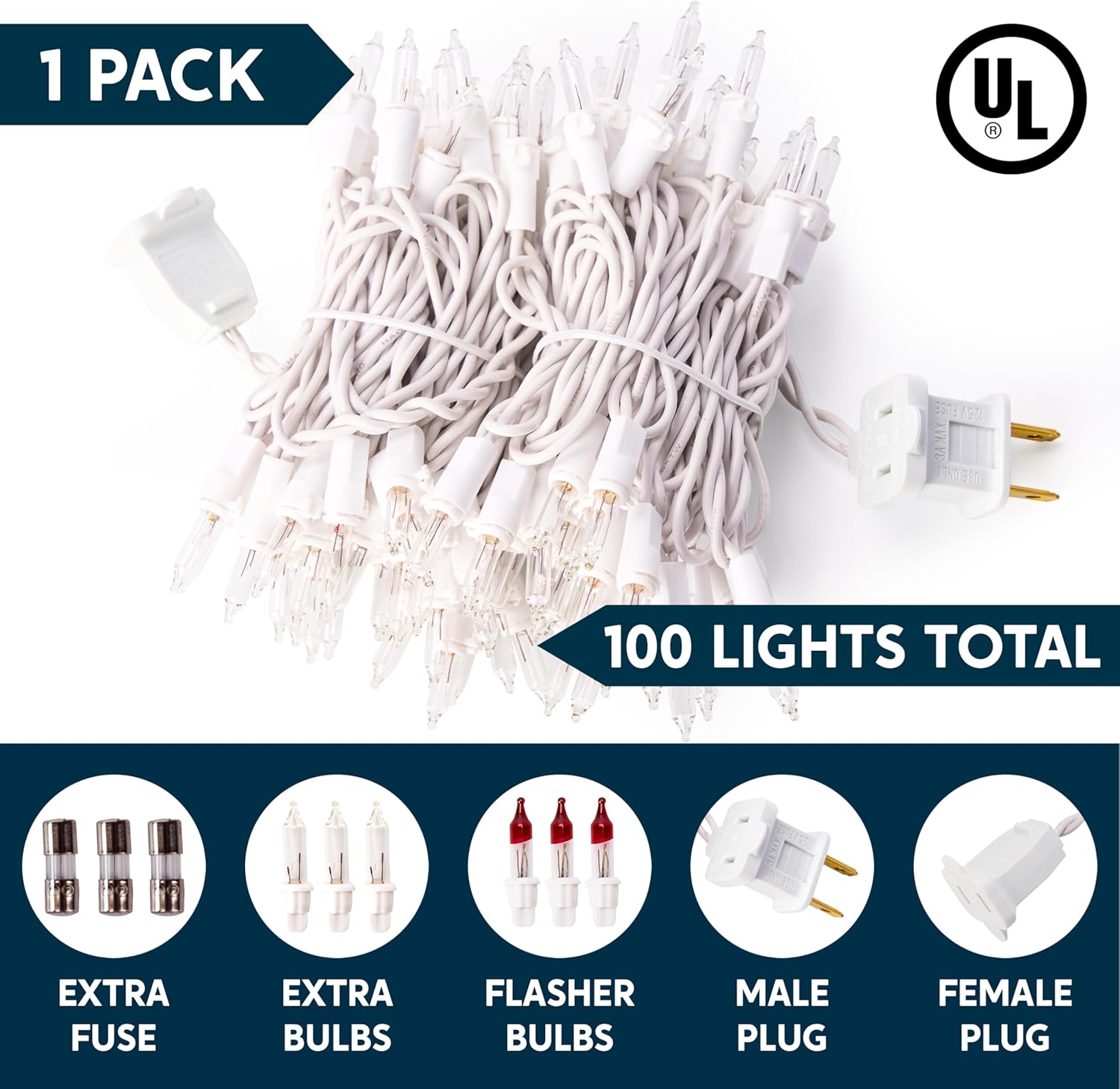 JOIEDOMI Christmas String Lights Indoor,100 Count Mini Warm Fairy Light,21.5FT Lighting Decor for Patio Dorm Classroom Bedroom Holiday Wedding Party Garland Birthday Festival Valentines Day,White Wire - Image 2