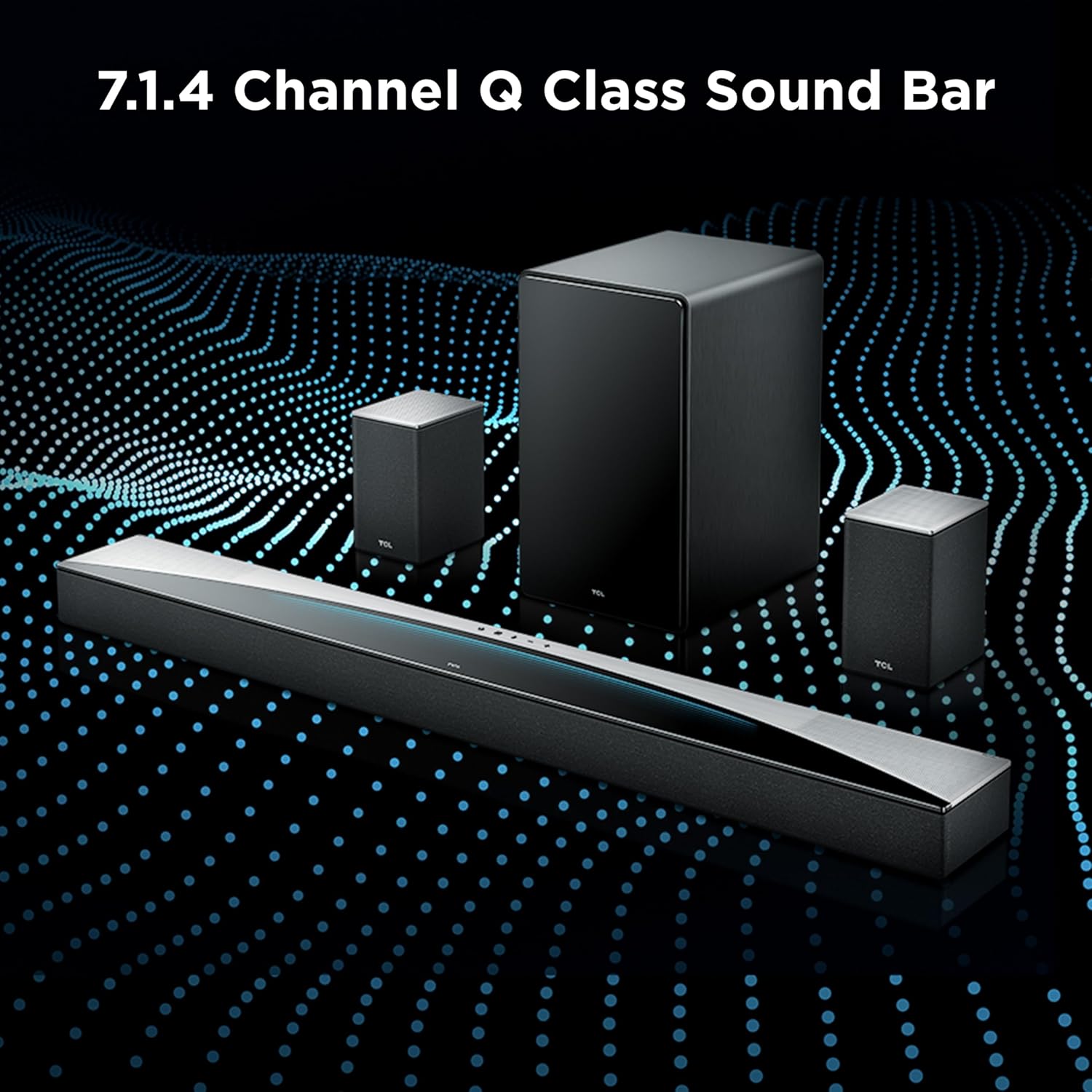 TCL Q85H Q Class 7.1.4 Channel Sound Bar with Dolby Atmos, DTS:X, Ray Danz Technology, Wireless Subwoofer, Wireless Surround Speakers, and Bluetooth Music Streaming - Image 3