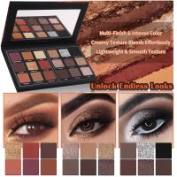 Prism Makeup Matte Eyeshadow Palette Pro 18 Colors Pigmented Shimmer Glitter Eye Shadow Palette, Long Lasting Waterproof Smokey Powder Cosmetics Halloween Makeup Kit (01# Seductress) - Image 8
