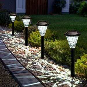 GIGALUMI 8 Pack Solar Lights Outdoor Waterproof,New Upgraded Solar Lights for Outside,Solar-Powered Garden Light,Solar-Powered Outdoor Light for Patio,Lawn,Yard and Landscape(Cold White)