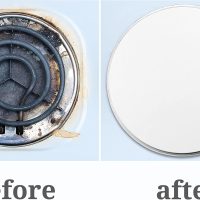 Reston Lloyd, Burner Covers For Electric Stovetop, Decorative Lightweight Tin Covers, Set of 4 (2-8 inch & 2-10 inch), Conceals Messy Drip Pans, Buffalo Check - Image 4