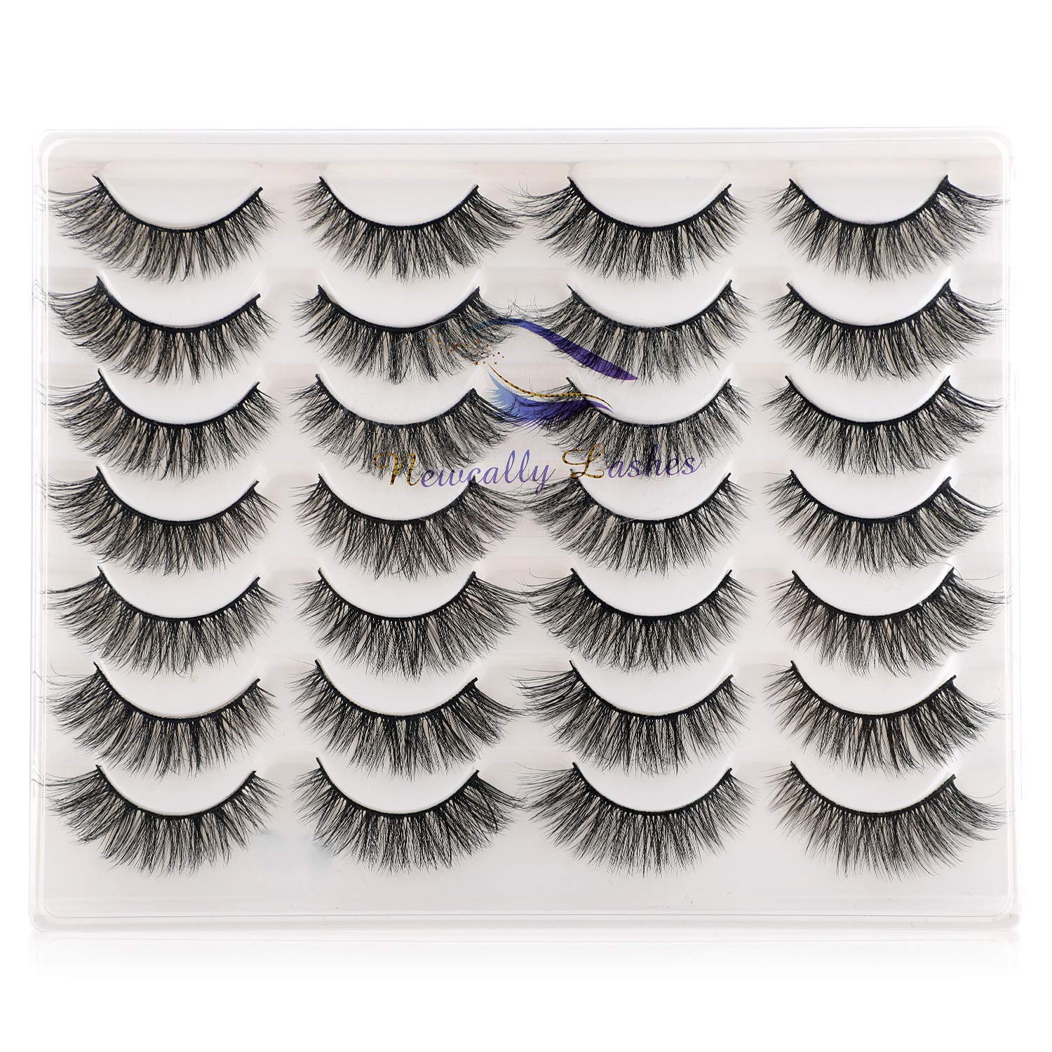 Newcally Lashes False Eyelashes Cat Eyes Wispy Natural Faux Mink Lashes 14 Pairs Pack Light Volume Short Fake Eye Lashes Multipack - Image 7