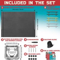 RVTHEUS® Noodle Board Stove Cover, 29.5x22", Stove Top Covers for Gas Burners and Electric Stoves, Includes 30 Stove Burner Covers, 3 Sets of Handles and 1 Glove, Stove Top Covers for Electric Stove - Image 7