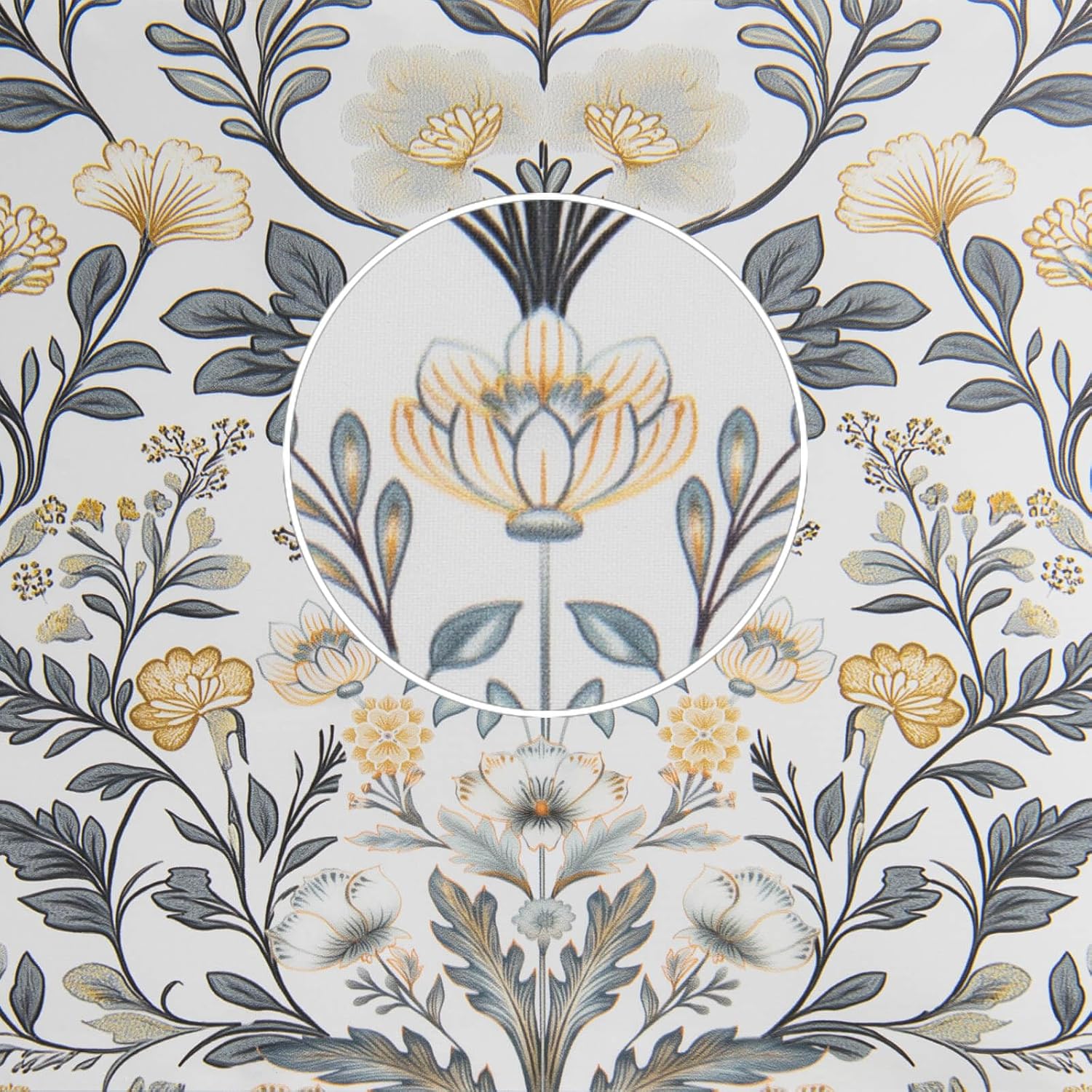 Drum Lamp Shades Set of 2, 13" Top x 13" Bottom x 10" High Polyester Fiber Printing Plants Lampshade, Floral Lampshade Cover, Spider Fitter for Table & Floor Lamps, Assembly Required (Country) - Image 3