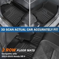 KUST Floor Mats for Honda HR-V 2023-2025 2026, Cargo Mat Floor Liners Back Seat Mats for HRV Accessories, All Weather Protection TPE Rubber Rear Trunk Mat High Edge (Full Set Mats) - Image 2