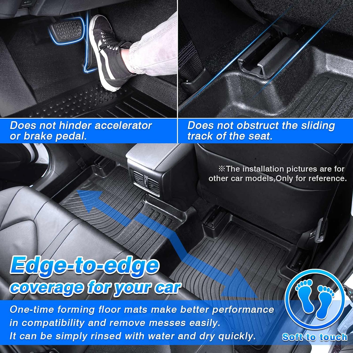 Floor Mats for Volkswagen Tiguan 2018-2023 2024 (Only for 5 Seater) All Weather Cargo Liner for Tiguan Accessories TPE Car Floor Mats Carpet Protection - Image 4