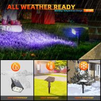 Solar Outdoor,40 LEDs Color Changing RGB Solar Landscape Path Lights,USB & Solar Powered Multicoloured Spotlights,14 Colors Auto Cycling Spotlights for Yard,Garden,2 Pack - Image 2