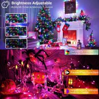 BrizLabs Christmas Fairy Lights - 66ft 200 LED Color Changing Fairy Lights with Remote, Plug-in RGB Rainbow Xmas Twinkle Light Indoor Purple Orange Starry Light for Xmas Halloween Home Party Wedding - Image 2