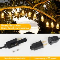 Brightever LED Outdoor String Lights 60FT with 32 Shatterproof ST38 Vintage Edison Bulbs, Outside Hanging Lights Waterproof for Patio, Porch, Deck, Garden, Backyard, Balcony, 2700K Dimmable - Image 6