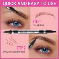 iMethod Eyebrow Pen - Eyebrow Pencil Magical 2-in-1 Eye Brow Pencils for Women with 4-Fork-Tip & Precise Brush-Tip for Natural Hair-Like Brows, Last All-Day, with Eyebrow Spoolie Brush, Dark Brown - Image 6