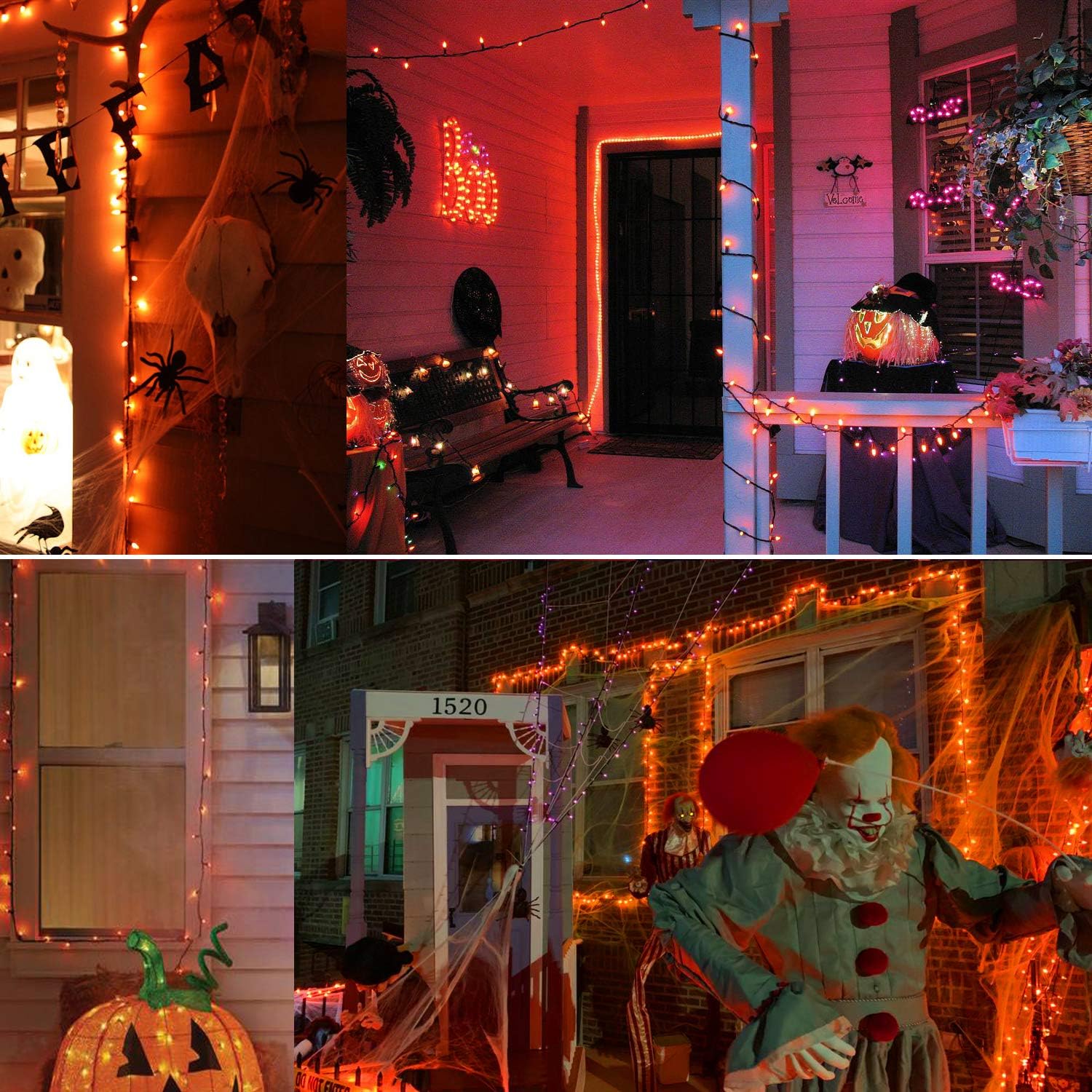 Brizled Orange Halloween Lights, 21.3ft 100-ct Incandescent String Lights Connectable, UL Certified, Black Wire Mini Light Set for Indoor & Outdoor Decorations, Holiday, Christmas - Image 4