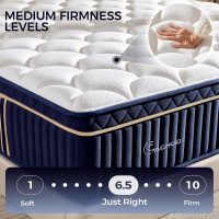 King Mattress, 14 Inch King Size Hybrid Mattress in a Box, Medium Firm Memory Foam mattress, with Individual Pocket Springs, Upgrade Zoned Support, Motion Isolation&Pressure Relief, CertiPUR-US - Image 2