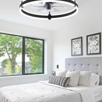 ZMISHIBO Ceiling Fans with Lights and Remote, 19.7'' Low Profile Ceiling Fan, 3000-6000K Dimmable Modern Flush Mount LED Fan Light, 6 Wind Speeds, Black Fandelier Ceiling Fans for Bedroom - Image 7