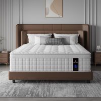 Queen Mattress, 10 Inch Queen Size Mattress in a Box with Memory Foam Hybrid, Individual Pocket Spring for Provide Support and Improve Sleep,Medium Firm(White) - Image 2