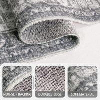 5x7 Area Rugs, Soft Non Slip Low Pile Washable Rug, Boho Modern Rug for Living Room, Bedroom, Dining Room, Distressed Grey - Image 6