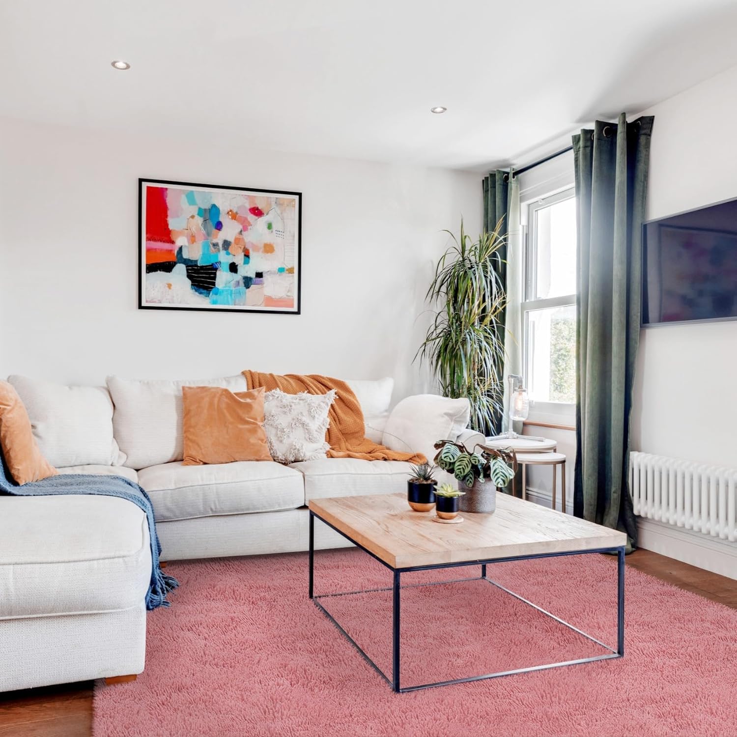 FVVRAX 4x6 ft Ultra Soft Shag Area Rug - Plush Fluffy Non-Shedding Carpet for Bedroom & Living Room, Modern Home Decor Bedside Rug for Kids Nursery Dorms, Easy Clean, Pink - Image 8