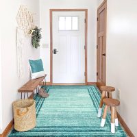 Lahome Modern Abstarct Area Rugs 5x7, Washable Teal 5x7 Bedroom Rug Soft Living Room Rug Non Slip, Low-Pile Indoor Rugs for Living Room Minimalist Floor Carpet for Dining Room Kids Playroom - Image 3
