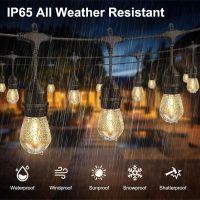 50FT Outdoor String Lights with 32+2 Bulbs (1.5FT Bulbs Spacing), Remote & Dimmer, Commercial Patio String Lights with 3 Mode Light & Timing, IP65 Waterproof, 50PC Mounting Ties for Outside - Image 4