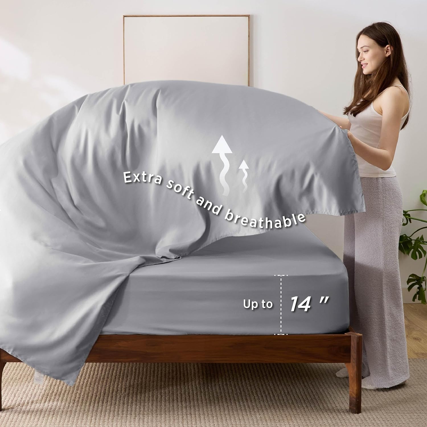 Bedsure Queen Comforter Set - 7 Pieces Reversible Burgundy Bedding, Queen Size Bed Set for All Seasons, Bed in a Bag with Down Alternative Comforter, Sheets, Pillowcases & Shams - Image 5