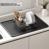 Stove Top Covers for Electric Stove (28'' x 20'') Stove Gap Covers Pack, Heat Resistant Mat up to 450°F, Electric Stove Top Cover, Dish Drying Mat (Gap Cover Combo) - Image 6