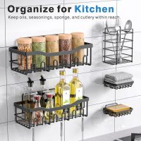 EUDELE Adhesive Shower Caddy, 5 Pack Rustproof Stainless Steel Bath Organizers With Large Capacity, No Drilling Shelves for Bathroom Storage & Home Decor-XL Size - Image 6