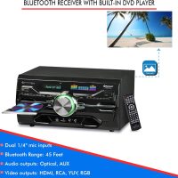 Technical Pro 4000 Watts Professional Bluetooth Home Audio Receiver w/Built-in DVD Player, Dual 1/4'' Mic and USB SD Inputs, Volume and Echo Controls, Remote Included, for Karaoke, Parties and More - Image 4