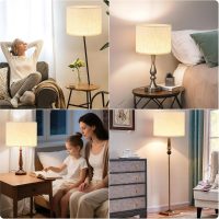 Lamp Shade for Table Lamps, Beige Line Drum lamp shade for floor lamps 13" Top x 13" Bottom x 10" High, Replacement Large Fabric Lampshade for Floor Lamps and Bedside Lamps, Easy Assembly Required - Image 5