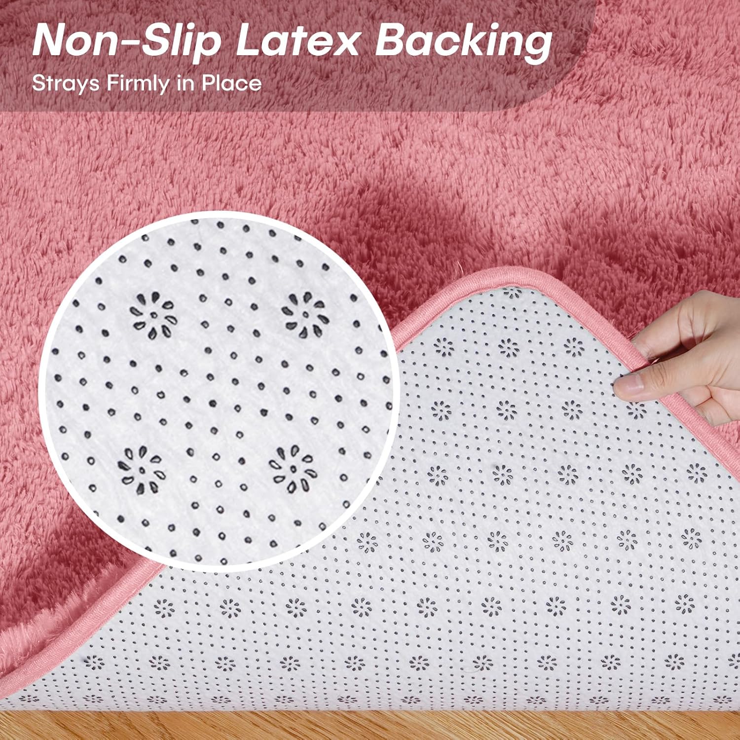 FVVRAX 4x6 ft Ultra Soft Shag Area Rug - Plush Fluffy Non-Shedding Carpet for Bedroom & Living Room, Modern Home Decor Bedside Rug for Kids Nursery Dorms, Easy Clean, Pink - Image 5