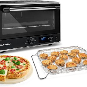 KitchenAid Digital Countertop Oven with Air Fry & Pizza Stone, KCO128BM, Black Matte