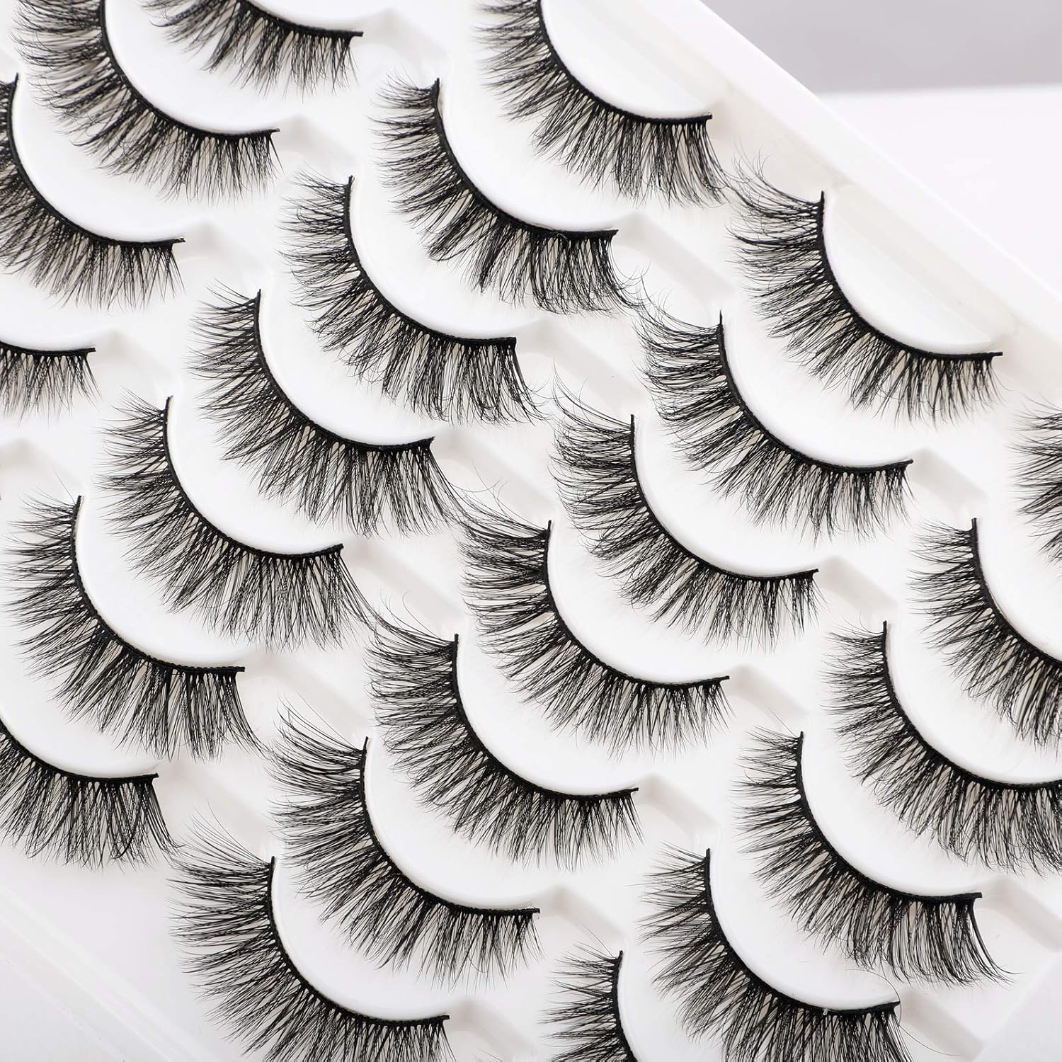 Newcally Lashes False Eyelashes Cat Eyes Wispy Natural Faux Mink Lashes 14 Pairs Pack Light Volume Short Fake Eye Lashes Multipack - Image 3