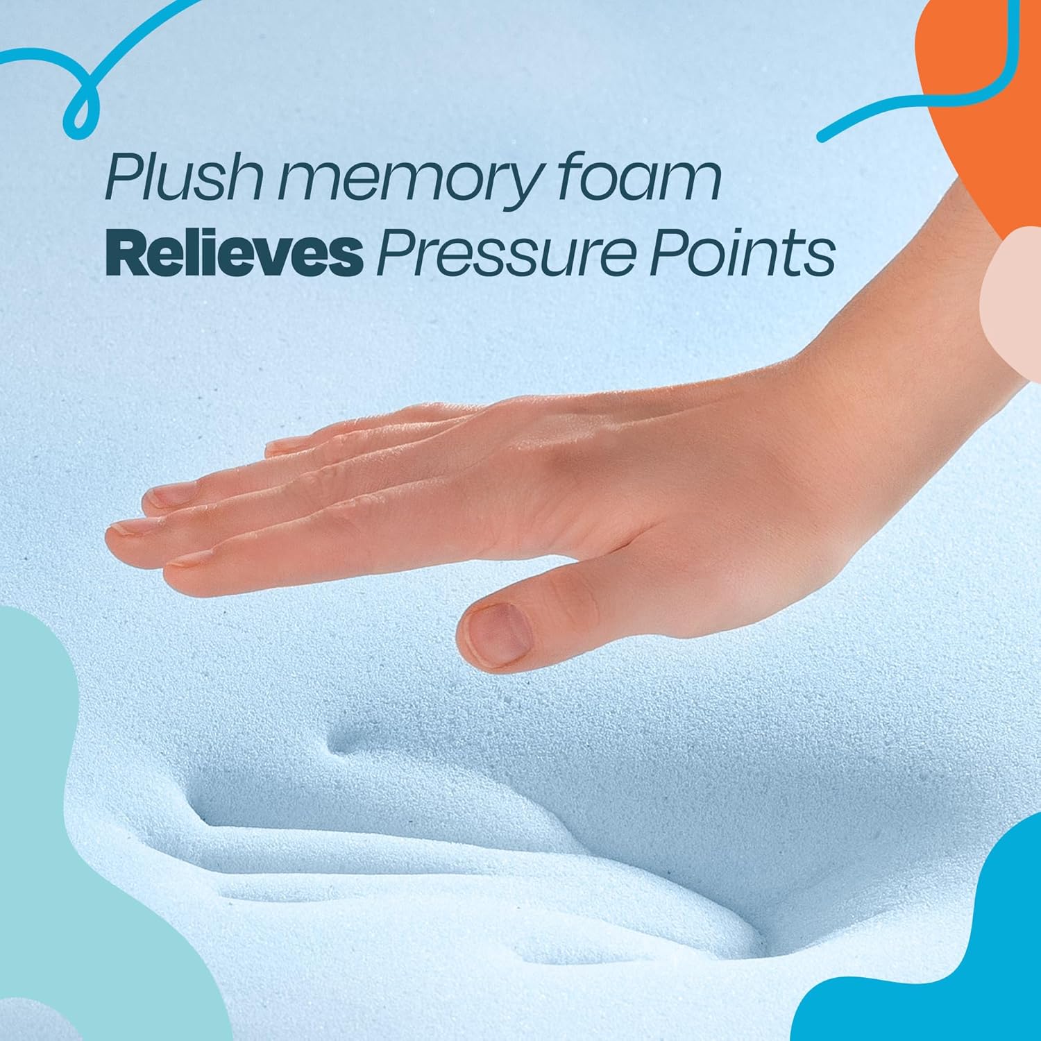LINENSPA Memory Foam Mattress Topper - 2 Inch Gel Infused Memory Foam - Plush Feel - Cooling and Pressure Relieving - CertiPUR Certified - Dorm Room Essentials - Queen Size - Image 3