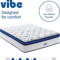 Vibe Quilted Hybrid Mattress, 12-Inch Innerspring and Pillow Top Gel Memory Foam Mattress, Fiberglass Free, CertiPUR-US Certified Bed in a Box, King, White - Image 6