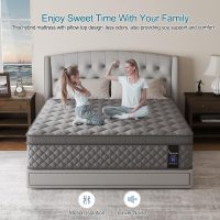 Full Mattress, 14 Inch Hybrid Mattresses Grey Euro Top Medium Firm for Back & Lumbar Support, 100 Night Trial, Individual Pocket Spring Bed for Motion Isolation & Pressure Relief - Image 5