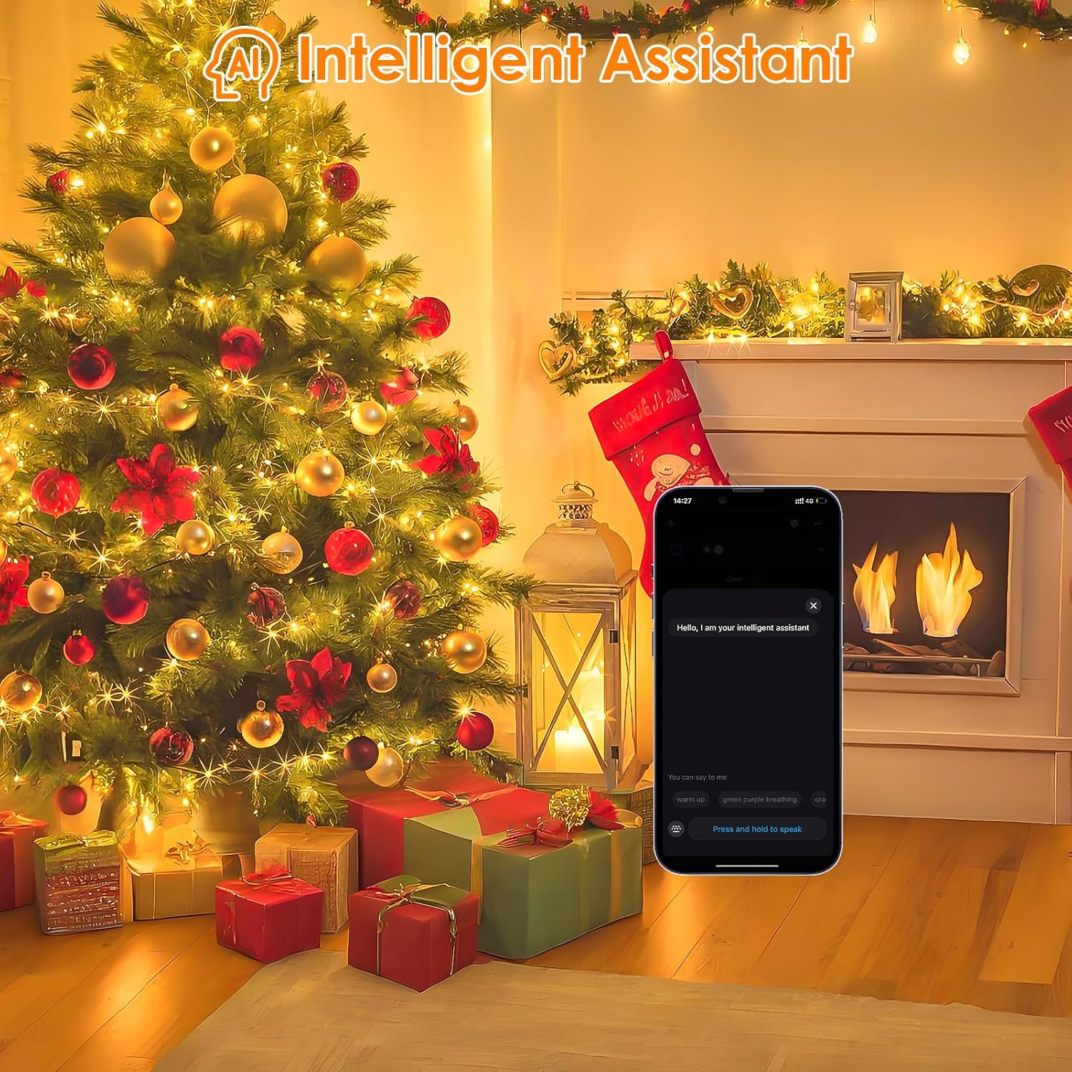 YIQU Smart Color Changing Halloween Lights, 66 FT 200 LED RGB Christmas String Lights with Remote App Control & Timer, Music Sync Multiple Modes Twinkle Light Waterproof Indoor Outdoor Decor - Image 7