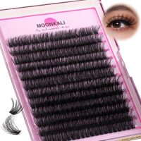 Lash Clusters Wispy 80D Eyelash Clusters D Curly 12-20MM Mix Length Cluster Eyelash Extensions Thick Volume Individual Lashes Clusters DIY Eye Lash Extension 3D Eyelashes Clusters at Home By MOONKALI - Image 7