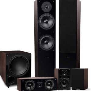 Fluance Elite High Definition Surround Sound Home Theater 5.1 Channel Speaker System Including Three-Way Floorstanding, Center Channel, Rear Surround Speakers and a DB10 Subwoofer - Walnut (SX51WR)
