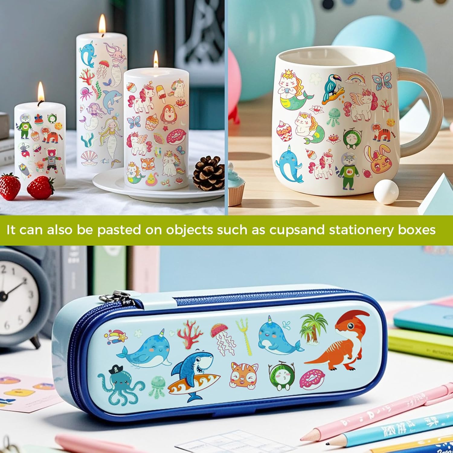 310 Pcs Luminous Temporary Tattoos For Kids,Mixed Styles Glow In The Dark Tattoos for Boys and Girls,Butterfly Dinosaur Pirate Mermaid Fake Tattoo Stickers,Glow Party Supplies Arts and Crafts - Image 4