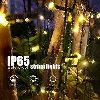 2 Pack Solar String Lights for Outside, 72FT 200 LED Solar Christmas Lights Outdoor with 8 Lighting Modes, IP65 Waterproof Solar String Lights Outdoor for Garden Party Tree Decor,Warm White - Image 3