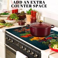 Spice Stove Top Cover for Electric Stove, Spoon Heat Resistant Cooktop Cover, 28x20 inch, Ceramic Stove Top Mat Stove Cover Protector for Kitchen, Dish Drying Mats, Washer Top Protect, Oven Cover - Image 5