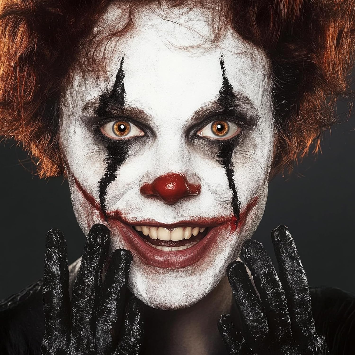Black White Red Face Body Paint 1.01 oz/pc with 3 Sponges,Water Based Face Paint Kit for Clown Joker Devil Vampire Skeleton Cosplay Makeup,Halloween SFX Makeup Cream Face Painting,3.03 oz - Image 7