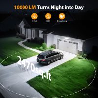 Onforu 90W Flood Lights Outdoor, 10000LM Brightness LED Flood Light with 4 Heads, Switch Controlled Floodlight, IP66 Waterproof 6500K Exterior Security Lights for Outside Yard Garage Patio - Image 3