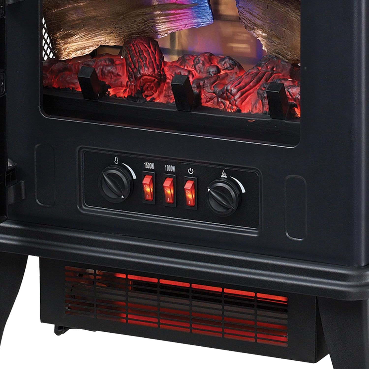 duraflame® 3D Infrared Quartz Electric Fireplace Stove Heater, Black - Image 9