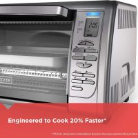 Black+Decker Countertop Convection Toaster Oven, 8 One-touch Cooking Functions, Stainless Steel - Image 2