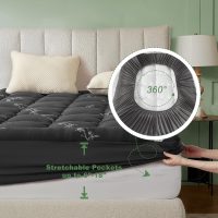 BEDLORE King Mattress Topper Viscose Derived from Bamboo, Thick Pillow Top Mattress Pad with Stretchable Pockets for 6"-18" Mattress, Soft Breathable Mattress Topper for Back Pain Relief(Dark Gray) - Image 6